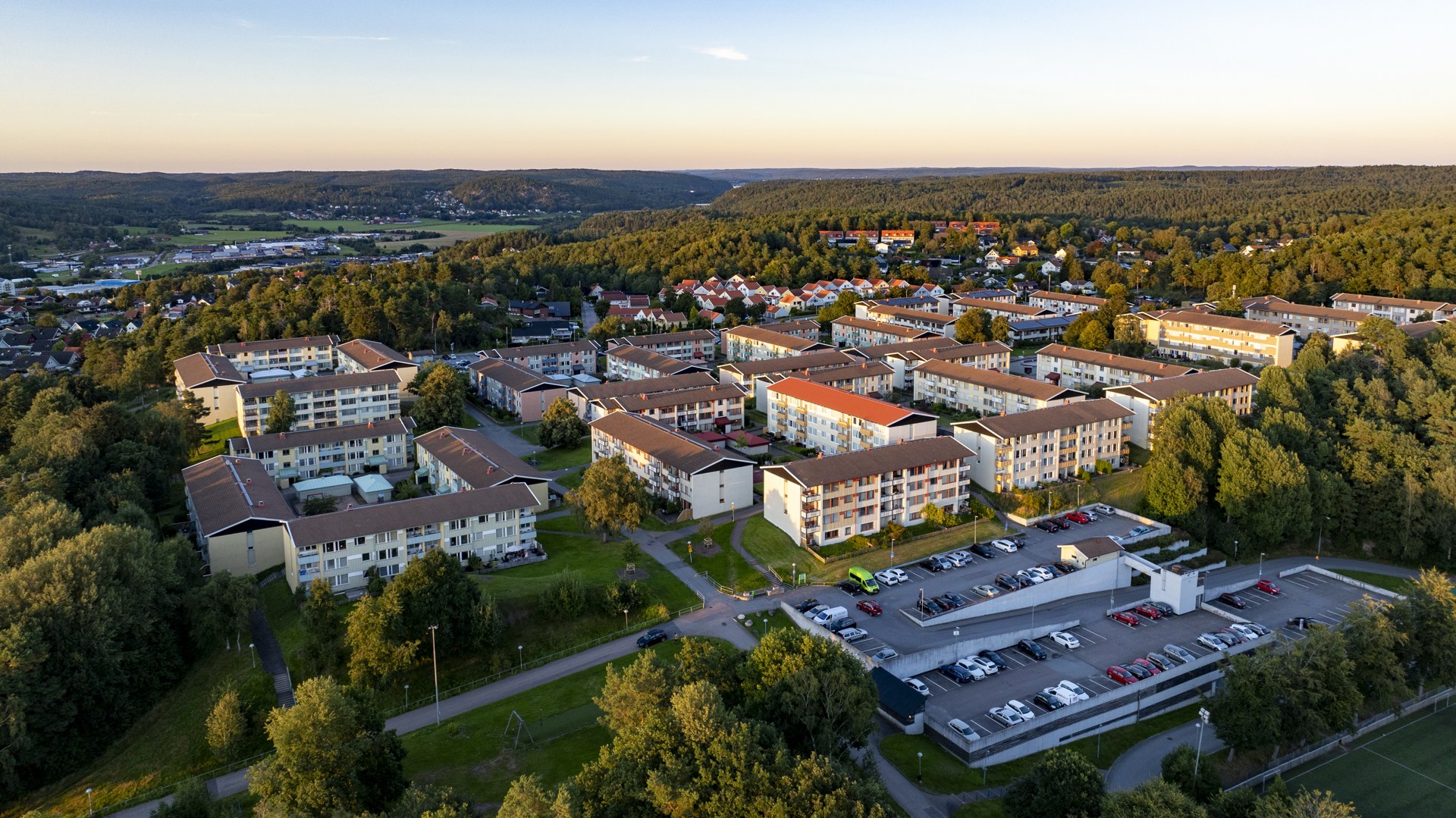 Björndammen i solnedgång